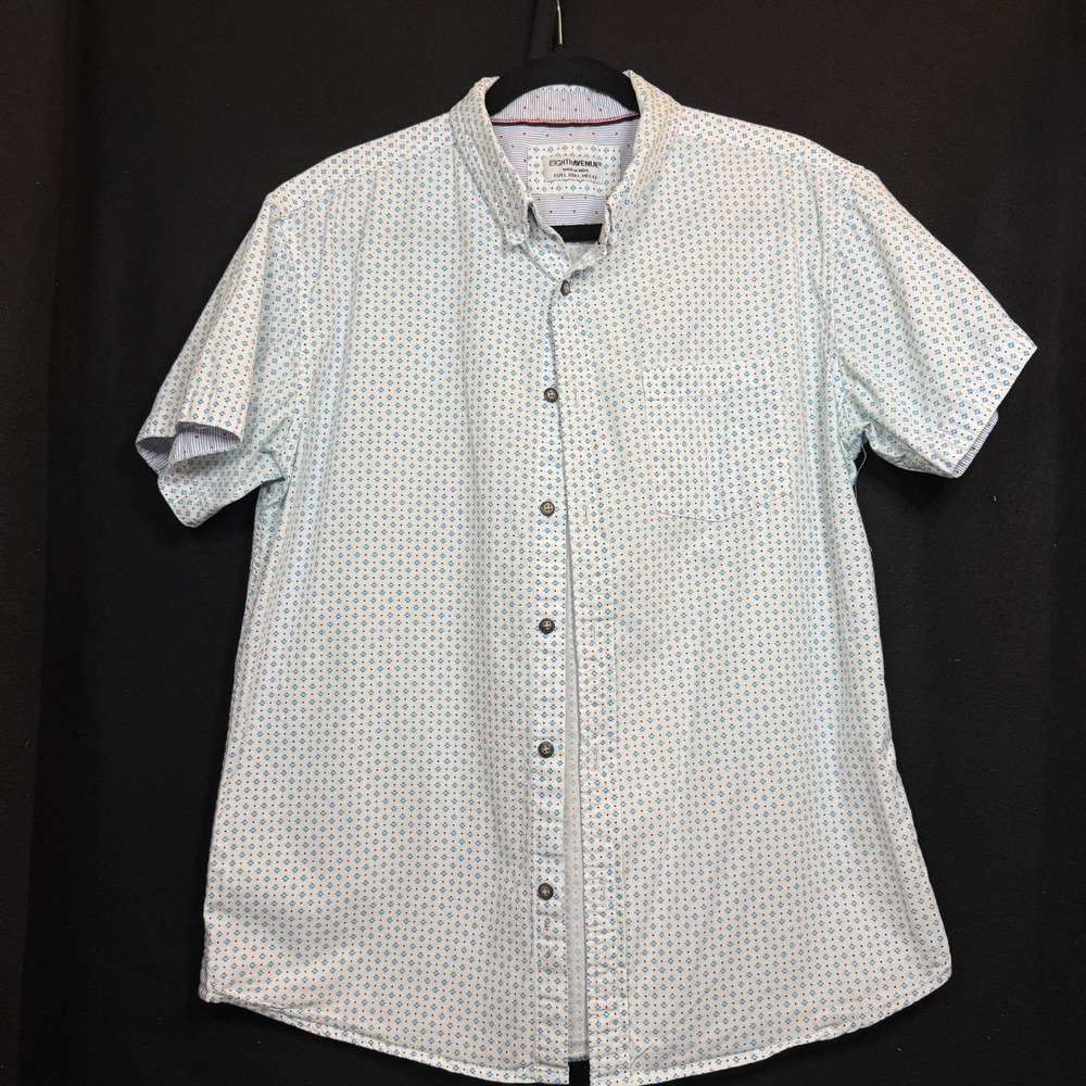 Eighth Avenue Mens Short Sleeve Button Down Shirt, Patterned